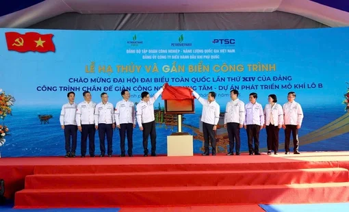 Petrovietnam gắn biển hạng mục trọng yếu Dự án Phát triển mỏ khí Lô B-Ô Môn