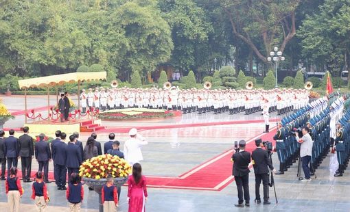 Chủ tịch nước Lương Cường chủ trì lễ đón chính thức Quốc vương Brunei