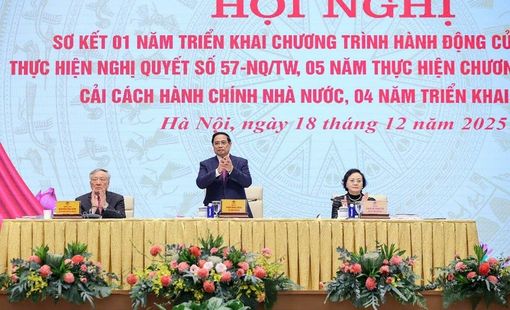Tổng thuật: Thủ tướng chủ trì hội nghị '3 trong 1' về triển khai Nghị quyết số 57-NQ/TW, cải cách hành chính và Đề án 06
