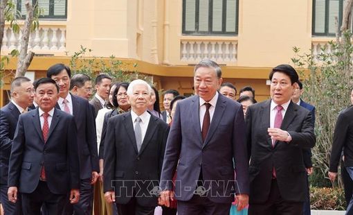 Tổng Bí thư Tô Lâm, Chủ tịch nước Lương Cường dự khánh thành công trình Trụ sở làm việc Cơ quan Chủ tịch nước
