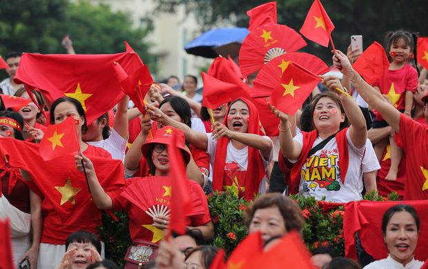 Chùm ảnh: Không khí trước giờ hợp luyện diễu binh, diễu hành tại Quảng trường Ba Đình