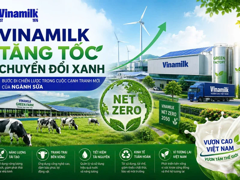 Vinamilk tăng tốc chuyển đổi xanh: Bước đi chiến lược trong cuộc cạnh tranh mới của ngành sữa