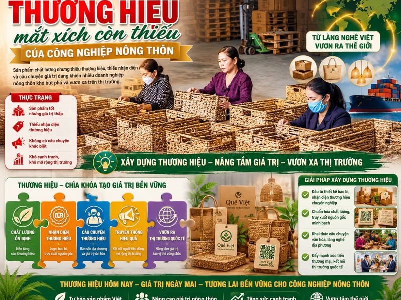 Thương hiệu – mắt xích còn thiếu của sản phẩm công nghiệp nông thôn