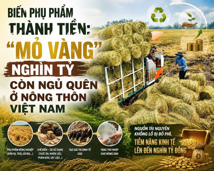 Biến phụ phẩm thành tiền: "Mỏ vàng" nghìn tỷ còn ngủ quên ở nông thôn Việt Nam