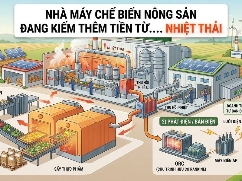 Nhà máy chế biến nông sản, thực phẩm đang kiếm thêm tiền từ nhiệt thải