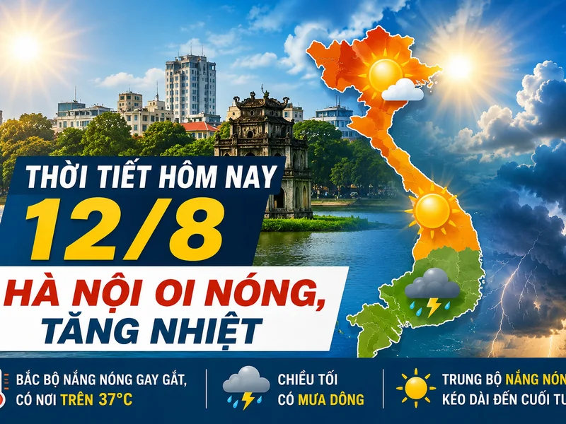Thời tiết hôm nay 12/8: Hà Nội oi nóng, Bắc Bộ có nơi trên 37 độ C