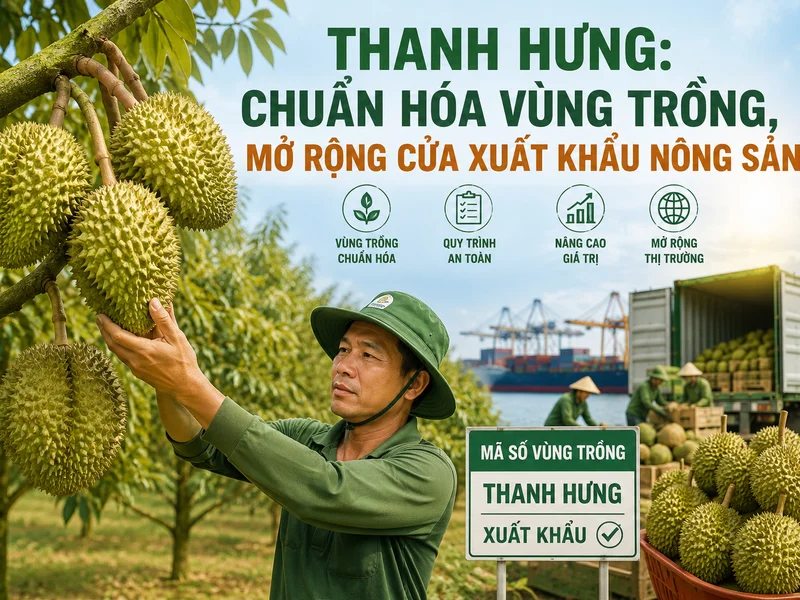 Thanh Hưng: Chuẩn hóa vùng trồng, mở rộng cửa xuất khẩu nông sản