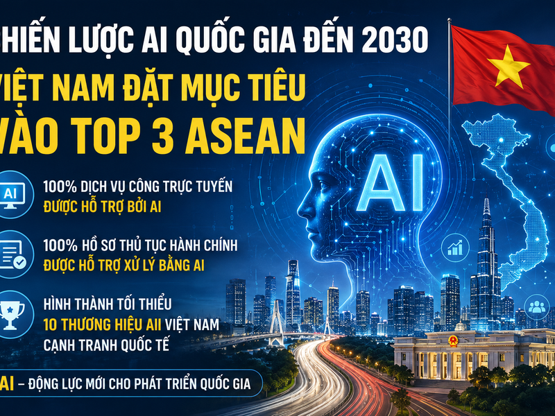 Chiến lược quốc gia về AI: Việt Nam đặt mục tiêu vào nhóm 3 nước dẫn đầu ASEAN năm 2030