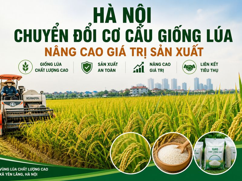 Hà Nội chuyển đổi cơ cấu giống lúa, phát triển vùng lúa chất lượng cao và nâng cao giá trị hạt gạo