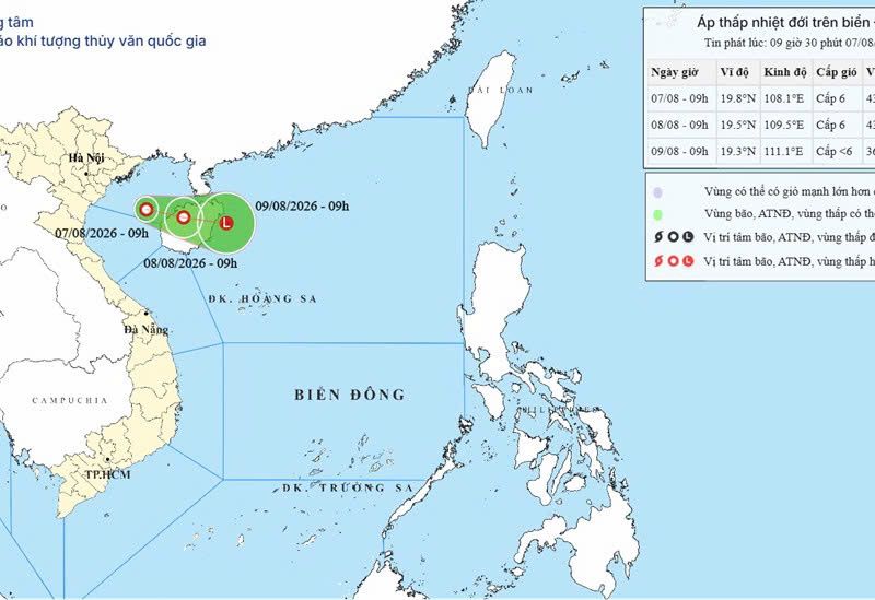 Vịnh Bắc Bộ xuất hiện áp thấp nhiệt đới mới, cảnh báo gió mạnh và sóng lớn