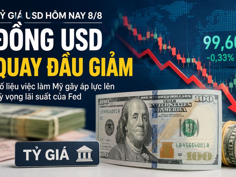 Tỷ giá USD hôm nay 8/8: Đồng USD quay đầu giảm sau dữ liệu việc làm Mỹ