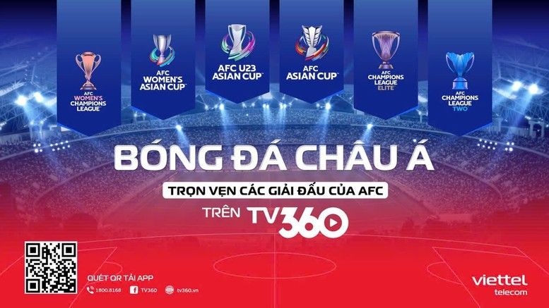 Xem 1.222 trận bóng đá châu Á trên TV360 miễn phí cước dữ liệu di động
