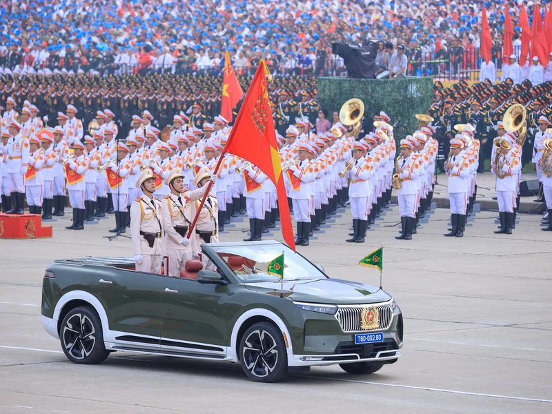 Chùm ảnh: Cận cảnh khối diễu binh hùng hậu của lực lượng Công an tại A80