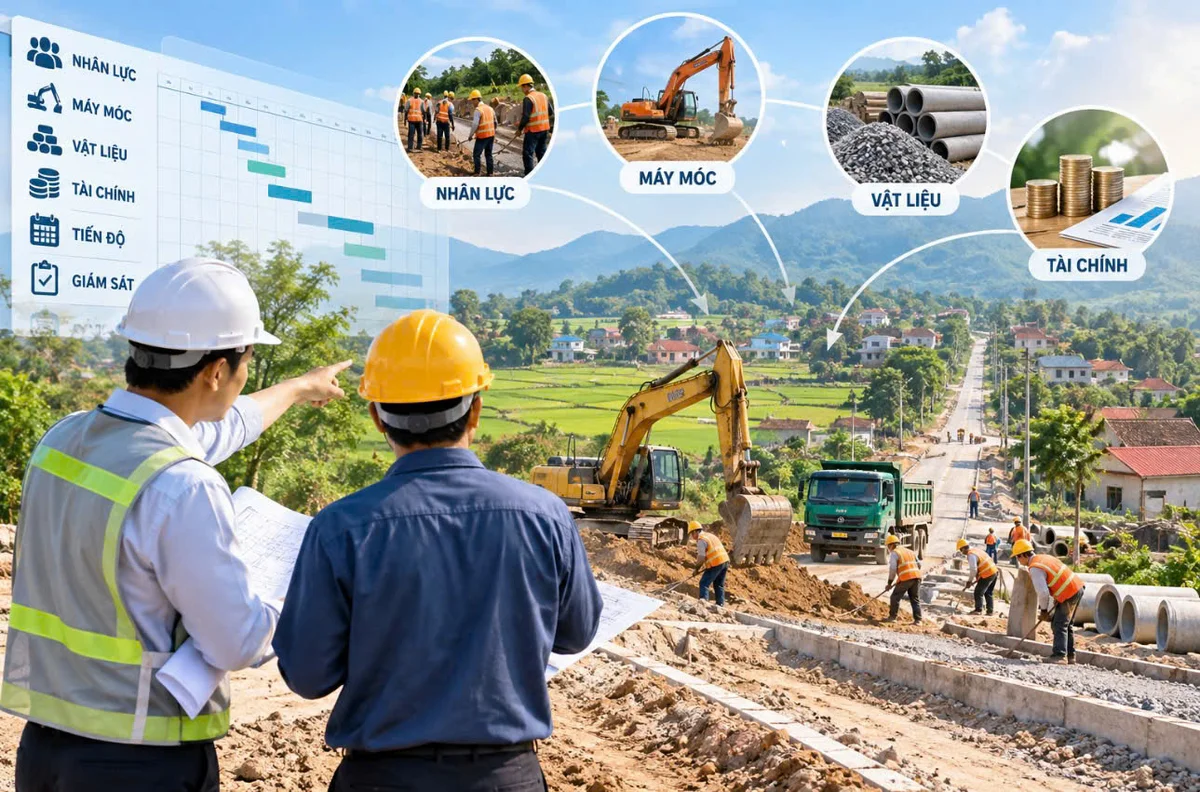 Bài toán điều phối nguồn lực thi công dự án nông thôn