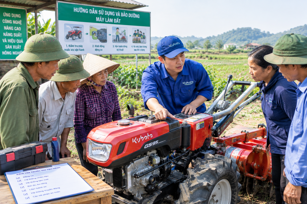Làm chủ thiết bị là điều kiện quan trọng để cơ giới hóa nông nghiệp tạo ra hiệu quả ổn định trong thực tế.
